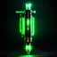 Placeholder: cyberpunk syringe, 45 degree angle, black background, green lighting, video game icon