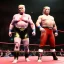 Placeholder: Wrestler Donald trump, wrestling, sweat, blood, red breeches, suspenders, stars, retro style, 80s, hot ambient, photo studio, vibrant color, gradient, highly detailed, art stations, concept art, smooth, unreal engine 5, god rays, ray tracing, RTX, lumen lighting, ultra detail, volumetric lighting, 3d, finely drawn, high definition, high resolution.