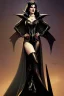 Placeholder: painting of morrigan hel as evil queen in black leather gown, feminie, angry, stern look on her face, emperious, highly detailed, digital painting, artstation, concept art, smooth, sharp focus, illustration, art by gaston bussiere and alphonse mucha