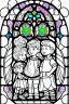 Placeholder: kids coloring page, stained glass window, cartoon style, thick lines, low detail, no shading