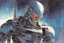 Placeholder: retro anime style, full color, dark serious 1980s anime terminator like robot, moebius artist, magic, watercolor,
