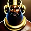 Placeholder: pixar style full body shot of Clubber Lang, thick gold chains around neck, photorealistic face, fluffy beard, wearing boxing gloves, highly detailed, badass, pity the fool, 8k, post-processing, epic composition, sharp focus, unreal engine, octane render, eiichiro oda, ilya kuvshinov, Dorina Costras, frank miller