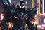 Placeholder: Venom Shredder machine in 8k solo leveling shadow artstyle, sombra them, close picture, rain, Shredder helmet, neon lights, intricate details, highly detailed, high details, detailed portrait, masterpiece,ultra detailed, ultra quality