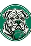 Placeholder: could u make a logo of a bulldog for a basketball team green with a small basketball