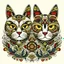 Placeholder: Ornamental cats as clipart