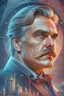Placeholder: Best quality, masterpiece, ultra high definition,Futuristic, cyberpunk, Friedrich Nietzsche,Comic style