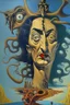 Placeholder: Artwork entitled "Devil's Bargain" depicting Salvador Dali's self-portrait as the woman he hated; surrealism; award-winning, intricate, insanely detailed, elegant. Right? Left?