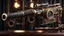 Placeholder: High-end state-of-the-art STEAMPUNK aesthetics flawless Uzi submachine gun DSLR Telephoto Submachine gun Camera,front view Highest quality telescopic Zeiss Zoom lens, supreme cinematic-quality photography,waltnut wood handle,Art Nouveau,Vintage style Octane Render 3D technology,hyperrealism photography,(UHD) high-quality cinematic render,Insanely detailed close-ups capturing beautiful complexity,Hyperdetailed,Intricate,8K,