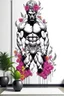 Placeholder: man wall art floral bodybuilder