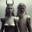 Placeholder: A viking boy and a girl, hr giger, scary, steam punk, realistic, made in octane, cinematic, ultra-realistic, extremely detailed octane rendering, 8K, VRAY Super Real ar 2:3, dof photorealistic futuristic 50mm lens hard lighting dark gray tintype photograph, realistic lighting, sepia color