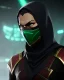 Placeholder: Ermac, mask cover whole face and hood , mortal kombat 11, highly detailed, hyper-detailed, beautifully color-coded, insane details, intricate details, beautifully color graded, Cinematic, Color Grading, Editorial Photography, Depth of Field, DOF, Tilt Blur, White Balance, 32k, Super-Resolution, Megapixel, ProPhoto RGB, VR, Half rear Lighting, Backlight, non photorealistic rendering