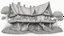 Placeholder: A front elevation fine line drawing of a fantasy wooden house reminiscent of the Burrow from Harry Potter