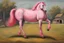 Placeholder: a pink horse like a 19th painting