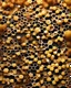 Placeholder: honeycombs and honey splashes 3d background