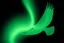 Placeholder: graphic shape of the aurora borealis with slight resemblance to a bird of prey in flight. smooth vector on black