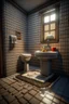 Placeholder: minecraft toilet exhibition in Haugsund in the winter, photo-realistic, shot on Hasselblad h6d-400c, zeiss prime lens, bokeh like f/0.8, tilt-shift lens 8k, high detail, smooth render, down-light, unreal engine 5, cinema 4d, HDR