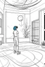 Placeholder: Virtual Reality Retreats: Immerse Yourself in Uncharted Worlds from Your Room" each unique, flat vector, full view, only draw lines, clean line art, –no sketch, white background, minimalistic black lines, minimal black color, coloring page, thin black line art, perfect shape, perfect clear lines,