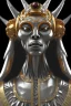 Placeholder: Silver alien, head, wicked, black eyes, blood, 8k, finely detailed, photo realistic, Anunnaki black male African Egyptian alien, cracks in the voodoo head, wicked, eyes, crown, Elephant, 8k, finely detailed, photo realistic, tiger turquoise skull head gold dragon space alien snow skeleton gold olmec silver crown silver eyes