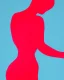 Placeholder: akvarel, woman body red, and golden, abstract, curvy, pastels, light, beautiful curves, woman from back, rosa, circle, back, spine, light, pastel, blurry, postmodern art, graphical, masterpiece, abstract art, contrast colors