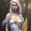 Placeholder: fairy princess, highly detailed, d & d, silk dress, fantasy, happy, smilling, enlighted, blond hair, illustration highly detailed, digital painting, trending on artstation, concept art, sharp focus, art by artgerm and greg rutkowski and magali villeneuve