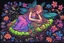 Placeholder: black light art neon colors cute sleeping fairy