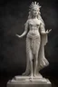 Placeholder: full body stone statue of Virgo Empress Kadosh Iesus Yeshiva Dictator of the Known Universe Queen of Heaven Ishtar Venus Ekadeshi Hathor Asherah Athena Ostara Qudshu Qetesh Britannia Columbia Goddess of many names in Hindu Egyptian Aztec Mayan Native American Japanese Yakut Ancient Greek style, statue, marble granite texture, pale white dull colours, photo-realistic, 50mm lens, f/2.8, natural soft lighting