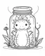 Placeholder: cute axolotl life in jar minimalistic, line art, background, vector, svg, coloring book page style, black outline on white background