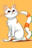 Placeholder: Cartoon orange white cat stretching