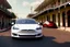 Placeholder: A Tesla 'Model Y' is parked, on the streets of New Orleans. (CINEMATIC, WIDE ANGLE LENS, PHOTO REAL)