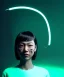 Placeholder: Ultra realistic photographic night portrait, cinematic, <Asian woman> many wires coming out of the head <garage> <wide angle>, hot, retro futuristic dress <Helmut newton photo style>, neon lights, color fog, soft color, highly detailed, unreal engine 5, ray tracing, RTX, lumen lighting, ultra detail, volumetric lighting, high definition.