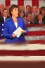 Placeholder: This lady having a presidential speech paiting