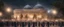 Placeholder: Hyper realistic celebration outside Al-Aqsa Mosque with garland light at night