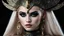 Placeholder: ((Egyptian intricately detailed pale skinned 18-year-old female as the Enchantress from the movie "The Suicide Squad")) ( image of an ultra-realistic, inspired by Evil, succubus, Dark Fantasy Art), (((Dark Eyeliner, Dark Gothic Eyeshadow))), Cinema 4D cosmic fantastical futuristic galactic black background, Eye of Ra, intricately detailed Monoliths, Egyptian hieroglyphs, tron blue, cascading effects, 8k, hyper-realistic, extreme details) ((focus)), 3D, UHD, HDR, sci-fi, spacecore, cybernetics,