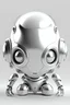 Placeholder: a head of futuristic stylish and kind white and silver robot in cartoon 3d style