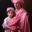 Placeholder: Neoclassicism pink young Man with child realistic