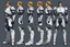 Placeholder: (Star Trek Lore) a Kazon aggressive warrior with his traditional equipment ## Layout & Perspectives Arrange strictly from left to right in the order of “front, side (either left or right), back” horizontally. The character's height, head-to-body ratio, shoulder width, and other skeletal proportions must be perfectly aligned horizontally across all three views, with strictly consistent sizing. ## Character Consistency Across all perspectives, the character's face shape, facial features, ha