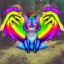 Placeholder: A rainbow Kitsune with wings