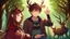 Placeholder: Girl and Boy, forest, ,deer hoof foot, brown hair,face,hoof hand