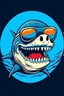 Placeholder: A Shark wearing sunglasses vector image for a t-shirt