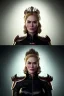 Placeholder: Cersei Lannister as evil queen in black leather coat, busty, cleavage, voluptuous, lena headay, angry, stern look. character design by cory loftis, fenghua zhong, ryohei hase, ismail inceoglu and ruan jia. unreal engine 5, artistic lighting, highly detailed, photorealistic, fantasy