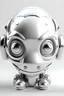 Placeholder: a head of futuristic white and silver robot in cartoon 3d style