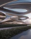 Placeholder: Outside perspective, Zaha Hadid style international airport, unreal engine 5, concept art, art station, ray tracing, RTX, ultra detail, volumetric lighting, 3d