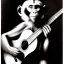 Placeholder: pen and ink drawing by albrecht durer of a monkey playing a guitar, strings