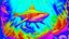 Placeholder: Comic style, realistic coloring, underwater, coral reef, shark