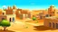 Placeholder: cartoon A big yard between the buildings of Medina in the desert