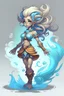 Placeholder: dnd cartoon young female air elemental