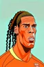 Placeholder: Virgil van Dijk Dutch football player cartoon 2d