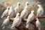 Placeholder: Flock of cockatoos. painting style of Norbertine bresslern-roth