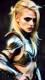 Placeholder: blonde female hunter wearing leather half armour dark fantasy Realistic 4k