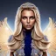 Placeholder: britney spears, Cyborg queen, light blonde hair, pixie hairstyle, cobalt eyes, waist up portrait, 8k resolution, intricate details, ornate details, soft lighting, vibrant colors, masterpiece, intricate eyeliner, dark eyeshadow, eyes, intricate tattoos, gradient background